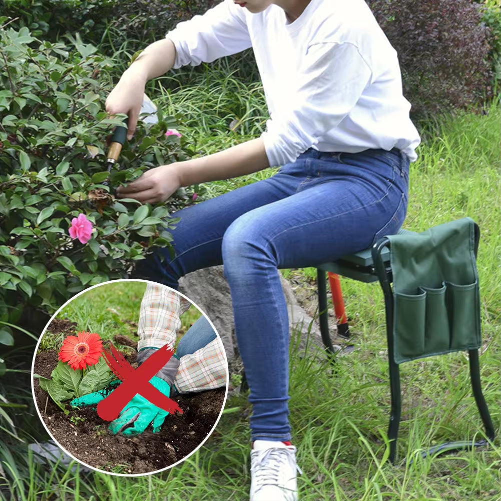 Heavy Duty Upgraded Garden Kneeler Thicken Seat Padded Kneeling Stool Indoor Outdoor 150KG Load Portable Folding